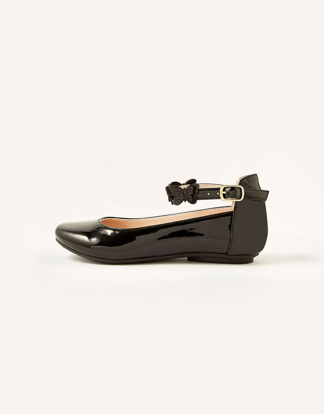Patent Butterfly Strap Ballerina Flats , Black (BLACK), large