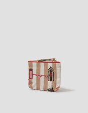 Stripe London Print Card Holder Purse, , large