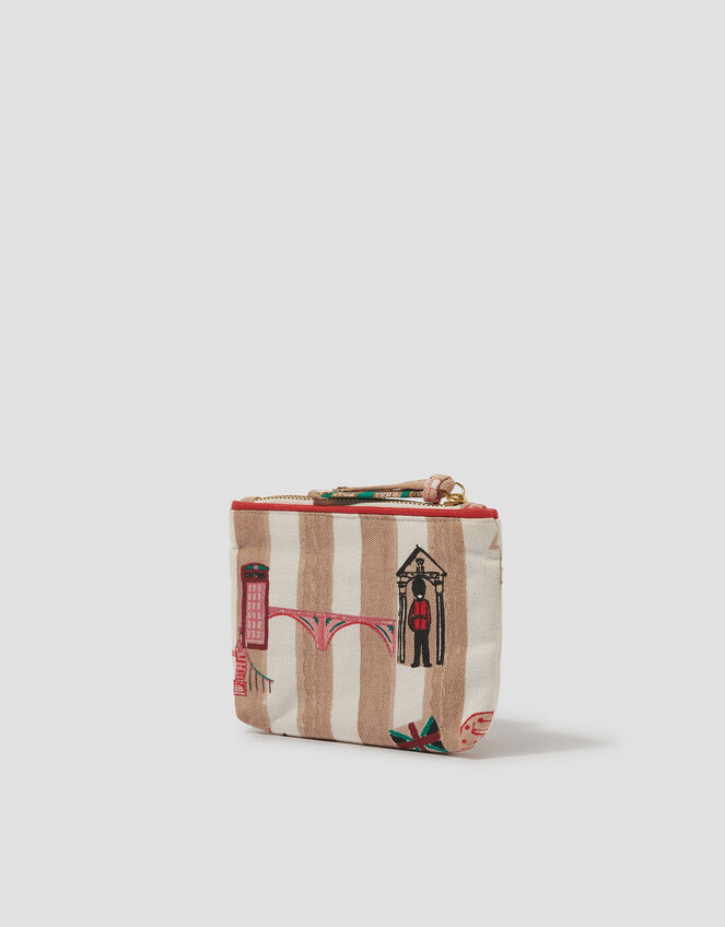 Stripe London Print Card Holder Purse, , large