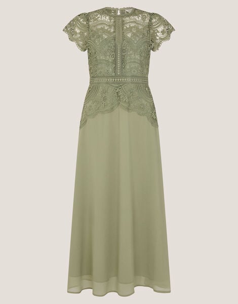 Monica Lace Midi Bridesmaid Dress, Green (PALE GREEN), large