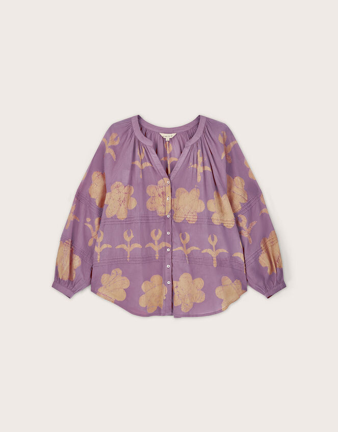 East Hendrix Batik Floral Top, Purple (LILAC), large