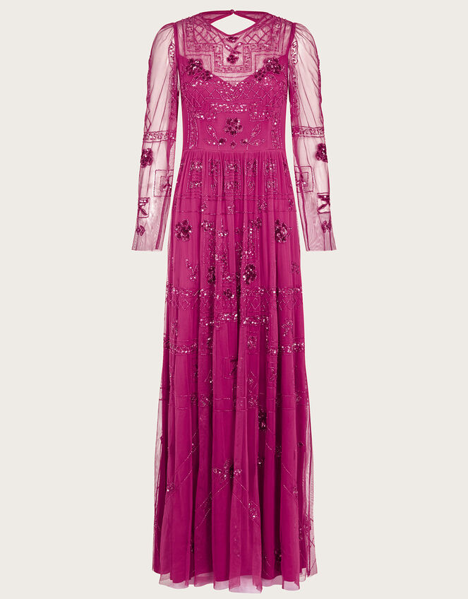 Rori Geometric Embellished Maxi Dress, Pink (PINK), large