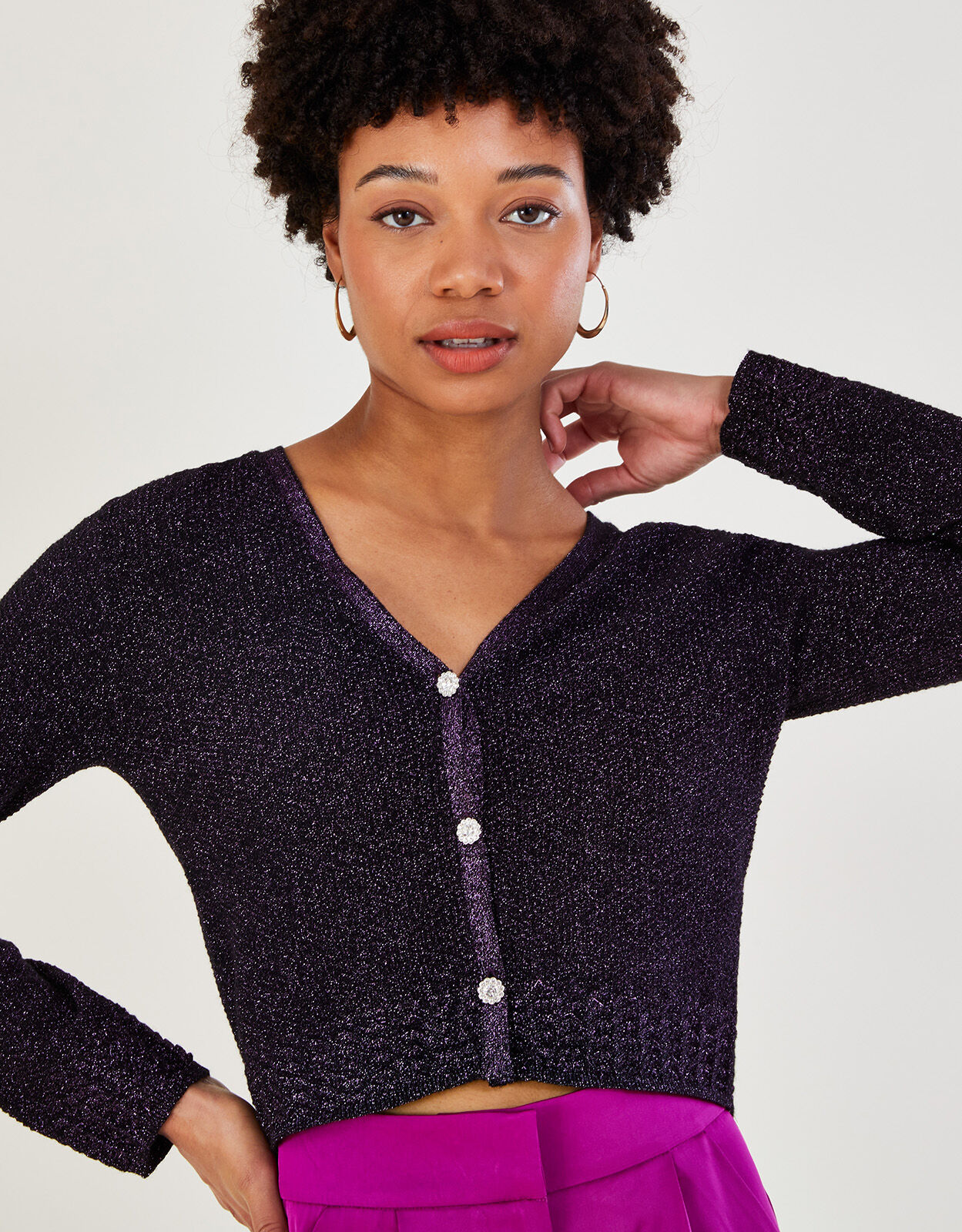 Metallic cardigan deals