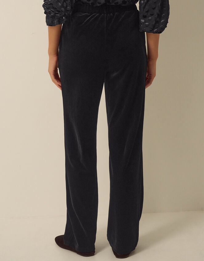 Mila Velvet Straight Leg Trousers, Black (BLACK), large