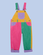 Dotty Dungarees Patchwork Corduroy Dungarees, Multi (MULTI), large