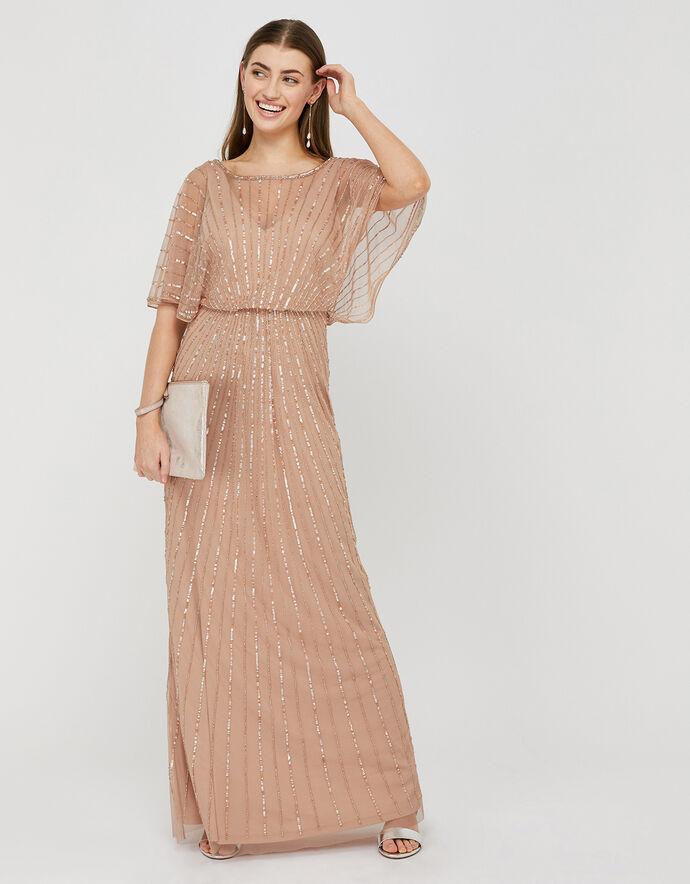 Wonyoung Beaded Maxi Dress - Pink