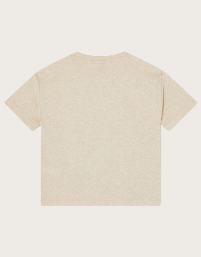 London Dinosaur Scene T-Shirt	, Camel (OATMEAL), large