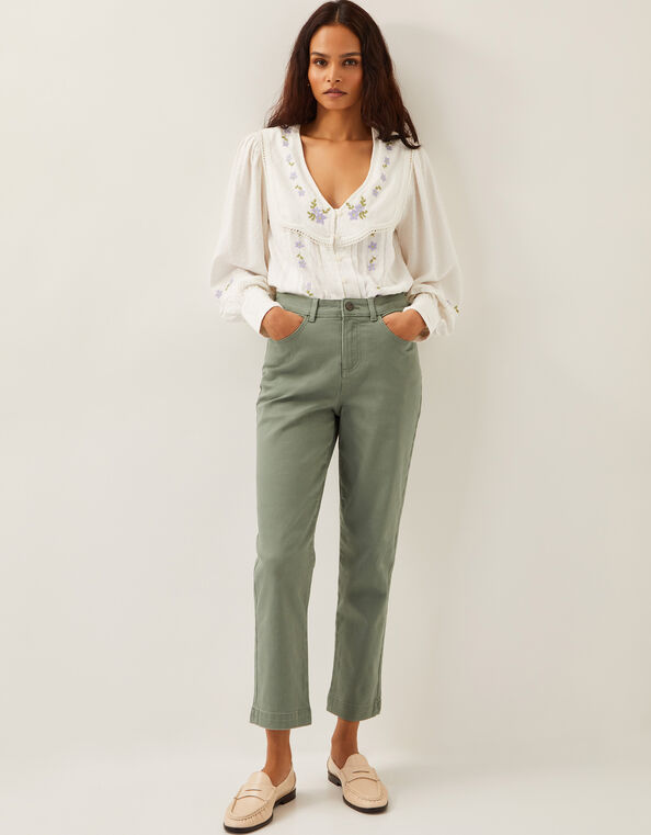 Safaia 7/8 Denim Jeans, Green (KHAKI), large