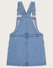 Denim Dungaree Pinafore Dress, Blue (BLUE), large