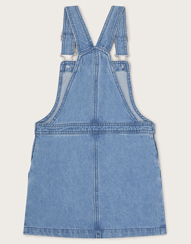 Denim Dungaree Pinafore Dress, Blue (BLUE), large