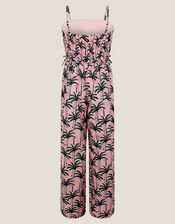 Palm Print Strappy Jumpsuit, Pink (PINK), large
