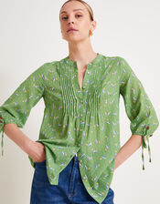Camille Leaf Blouse, Green (GREEN), large