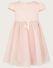 Baby Freya Scuba Glitter Dress, Pink (DUSKY PINK), large