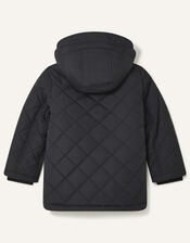 Quilted Hooded Coat, Black (BLACK), large