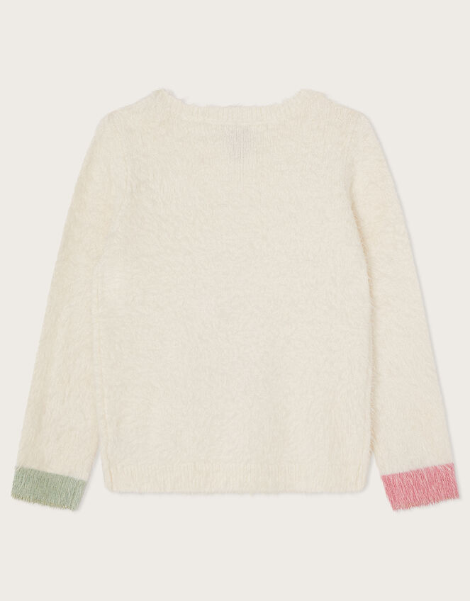 Fluffy Sequin Christmas Tree Jumper, Ivory (IVORY), large