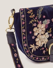Fallon Floral Embroidered Satchel Crossbody Bag, , large