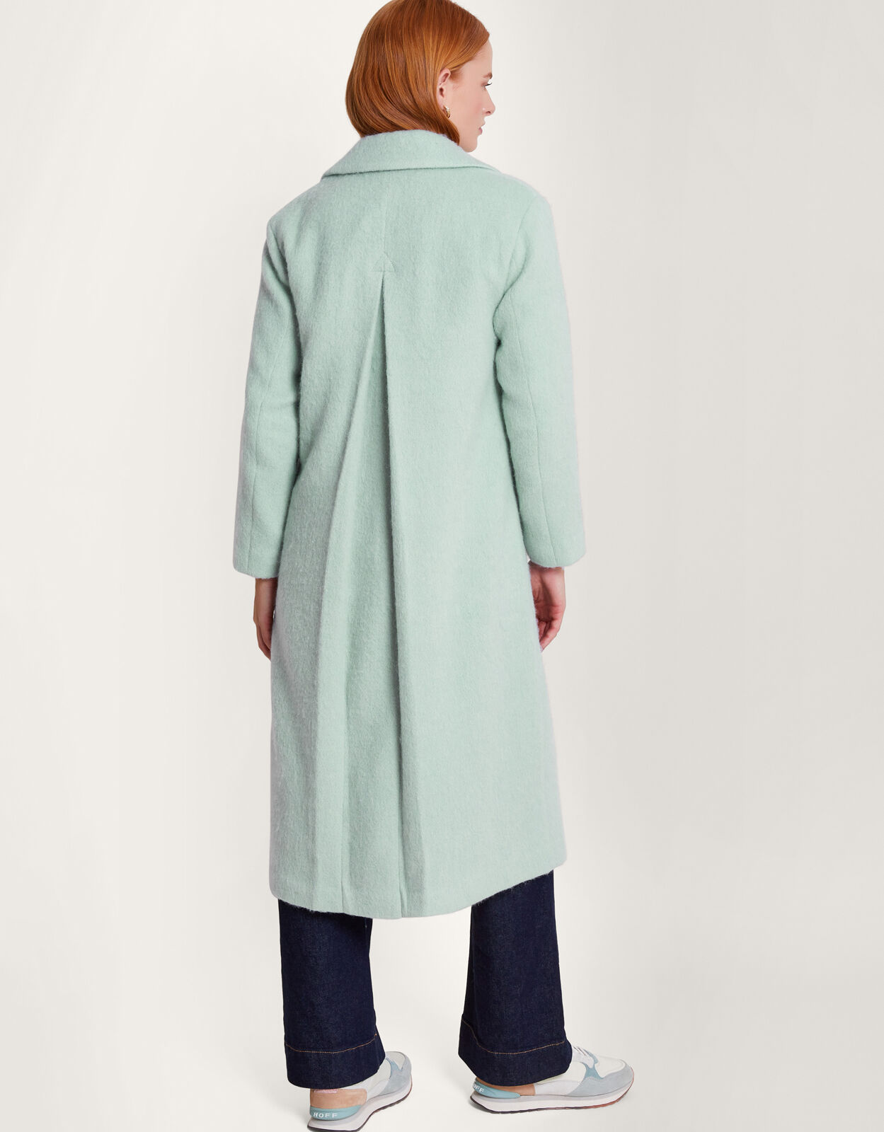 Jenny Brushed Wool Smart Coat with Recycled Polyester Green