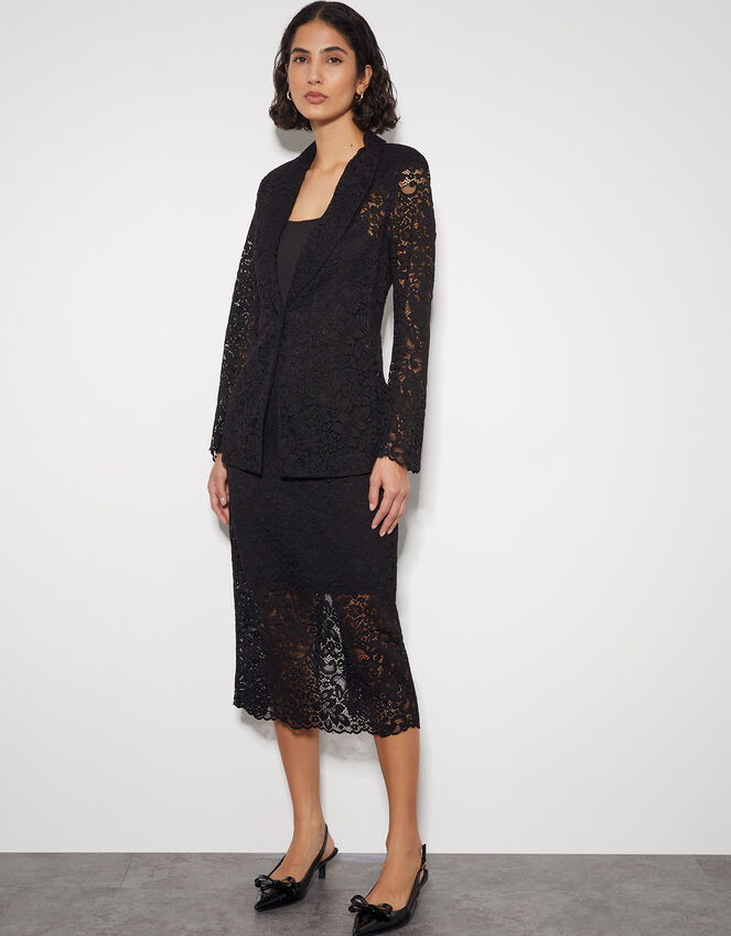 Lola Lace Pencil Skirt, Black (BLACK), large