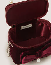 Bow Velvet Bag , Red (BURGUNDY), large