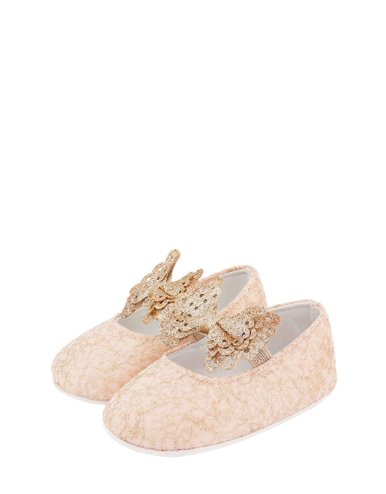 Baby Honey Lace Bow Booties Pink Baby Booties Monsoon Global
