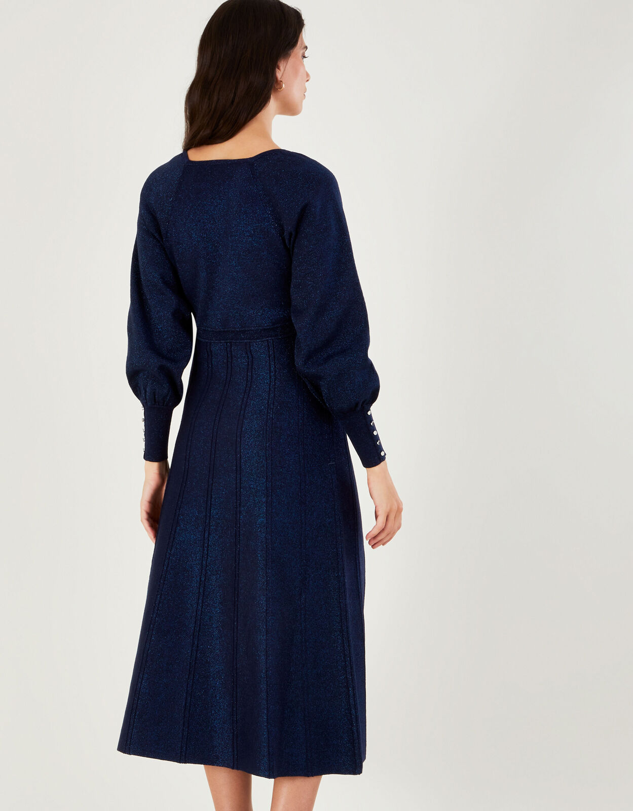 Metallic knit outlet midi dress