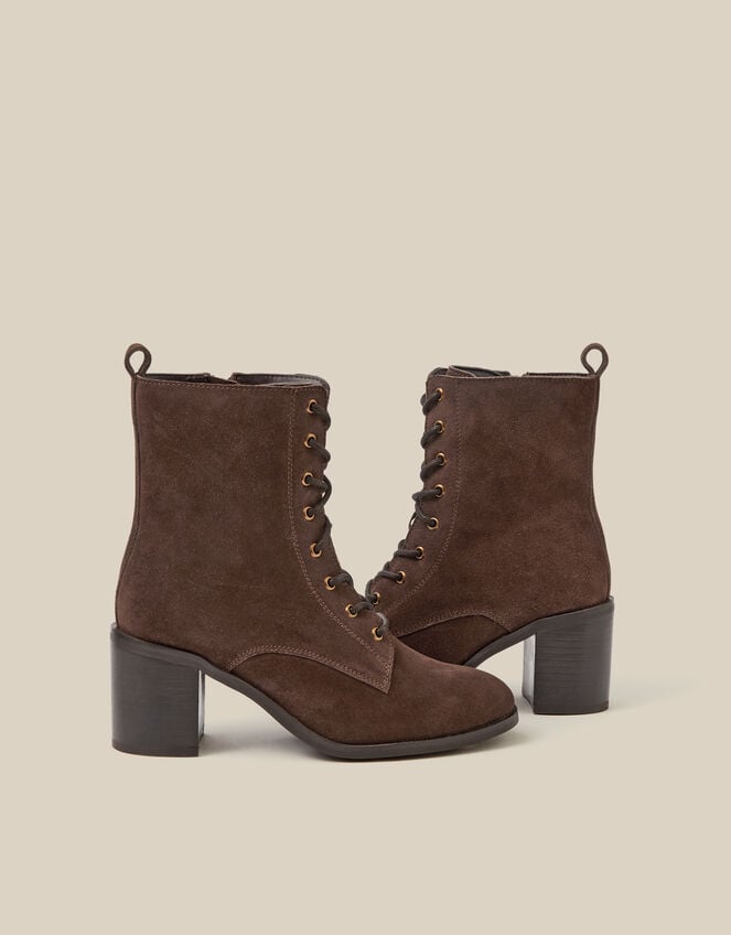 Hope Lace Up Suede Ankle Boots, Brown (CHOCOLATE), large