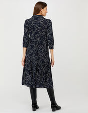 Reema Tiger Print Jersey Shirt Dress, Blue (NAVY), large