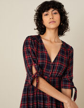 Molly Check Midi Dress, Blue (NAVY), large