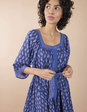 East Harriet Print Tie Waist Dress, Blue (NAVY), large