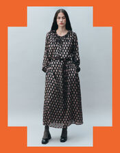 East Pheba Print Maxi Dress, Black (BLACK), large