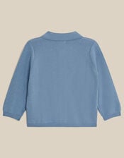 Newborn Dog Cable Knit Cardigan, Blue (BLUE), large