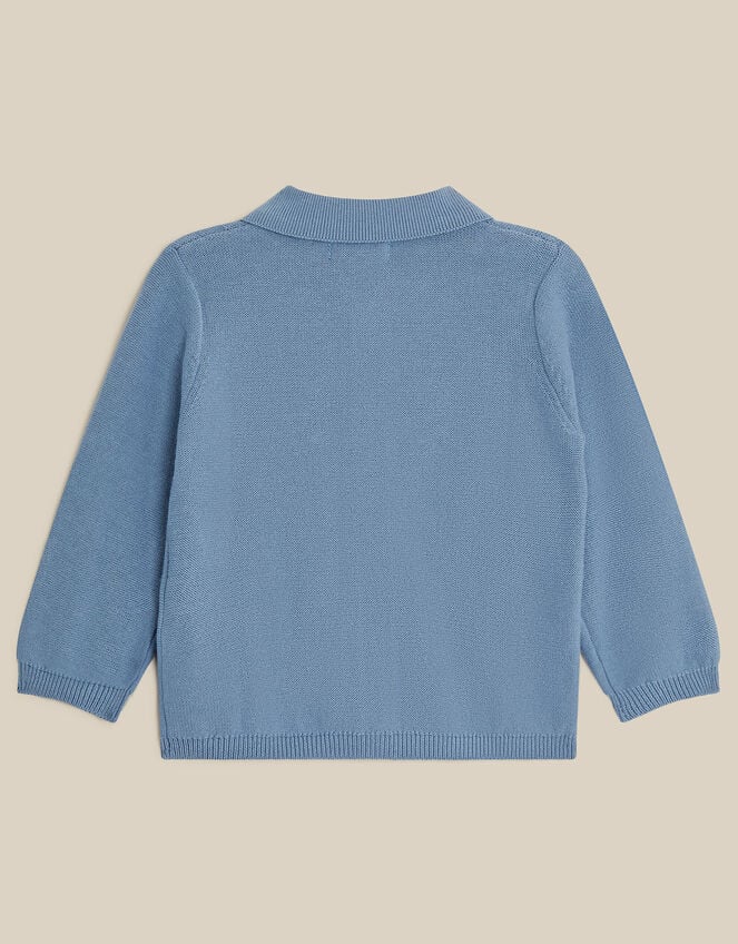 Newborn Dog Cable Knit Cardigan, Blue (BLUE), large