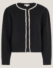 Pia Pearl Embellished Cardigan, Blue (NAVY), large