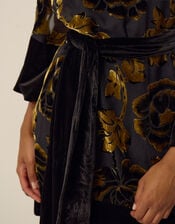 Octavia Floral Devor&eacute; Tunic Dress, Gold (GOLD), large