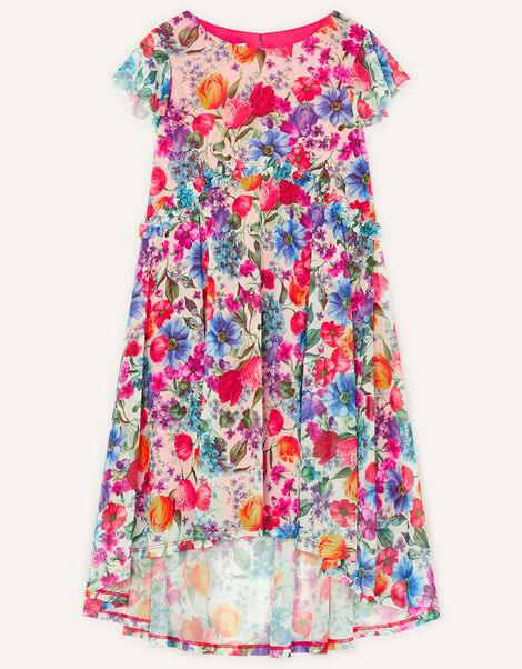 Floral Print Lace Net Dress Multi, Multi (MULTI), large