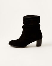 Slouch Suede Ankle Boots, Black (BLACK), large