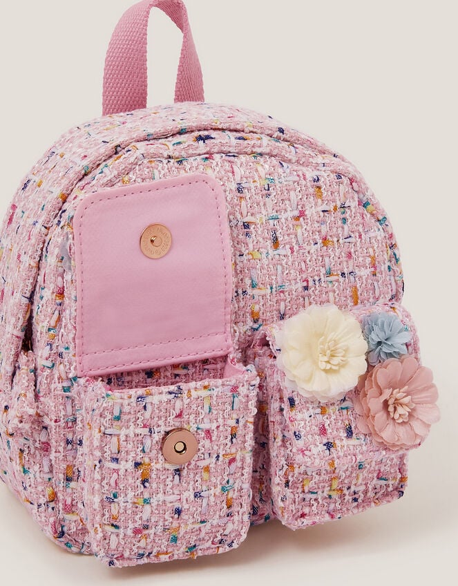 Mini Flower Boucle Backpack, , large