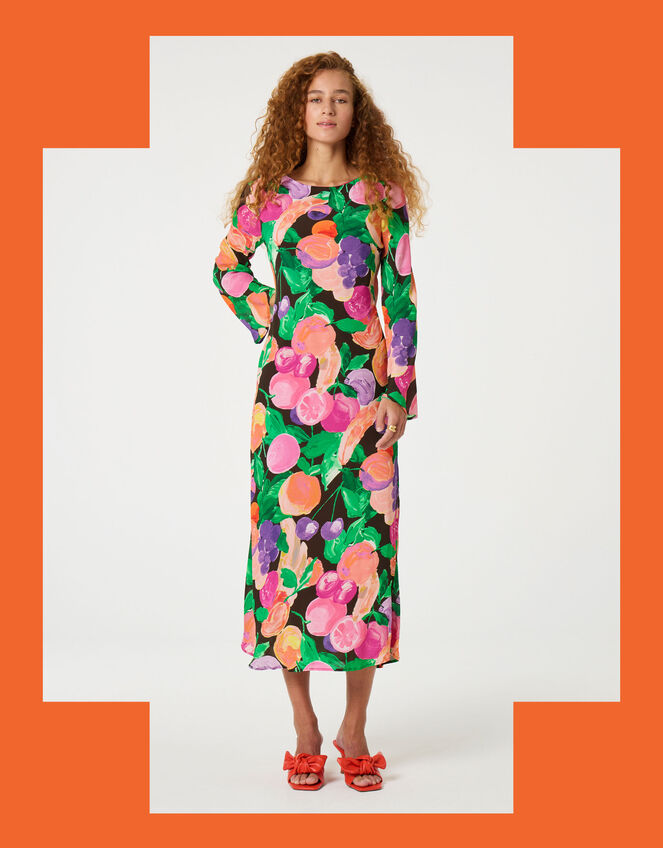 Fabienne Chapot Emile Fruit Print Midi Dress, Multi (MULTI), large
