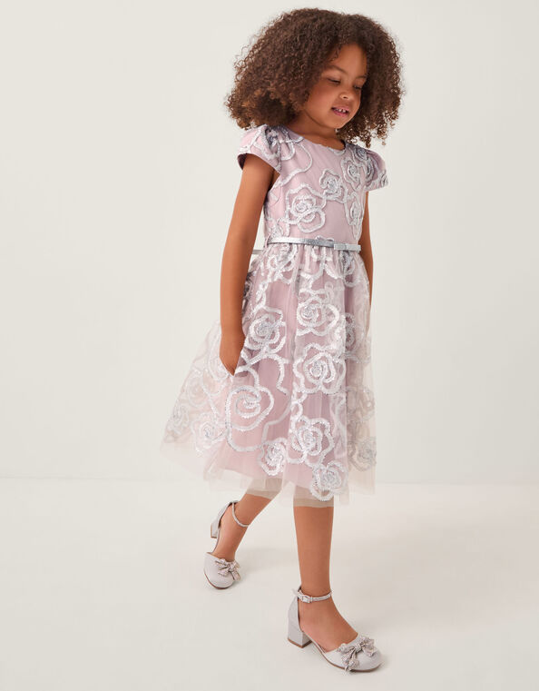 Rose Tinsel Party Dress, Pink (PINK), large