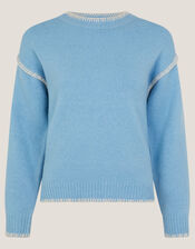 Shayla Whipstitch Jumper, Blue (BLUE), large
