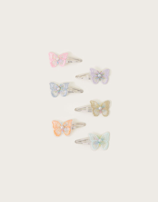 Embroidered Butterfly Hair Clips 6 Pack, , large