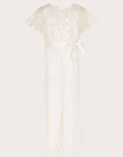 Deco Cape Sleeve Truth Jumpsuit, Ivory (IVORY), large