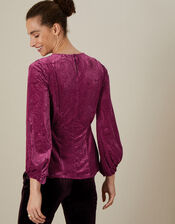 Pippa Paisley Peplum Top, Pink (PINK), large