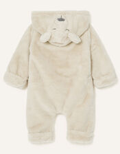 Newborn Bear Soft Pramsuit, Camel (BEIGE), large