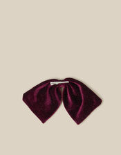 Sparkle Velvet Bow Hair Clip, Red (BURGUNDY), large