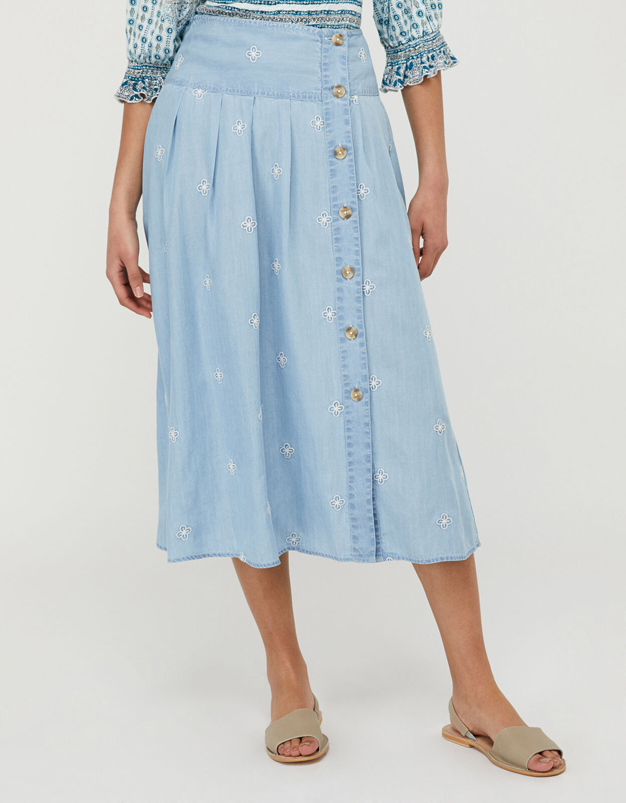 monsoon denim skirt