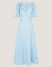 Clarissa Floral Appliqu&eacute; Midi Dress, Blue (PALE BLUE), large