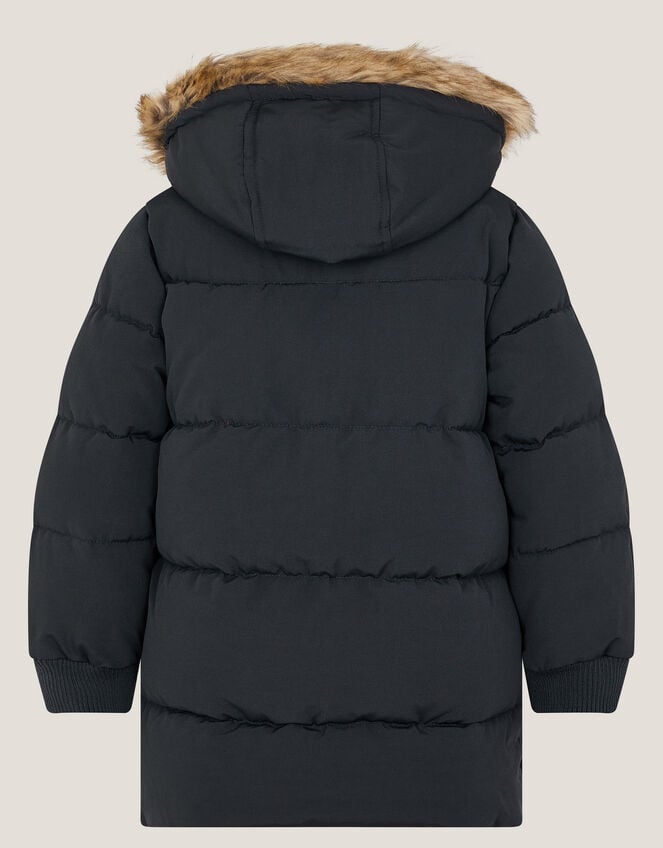Mid Length Puffer Coat, Black (BLACK), large