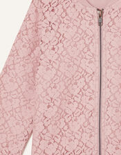 Lace Bomber Jacket, Pink (PALE PINK), large