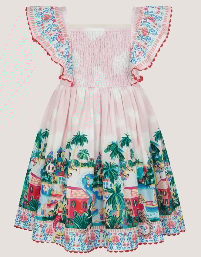 Resort Scene Smock Dress, Ivory (IVORY), large